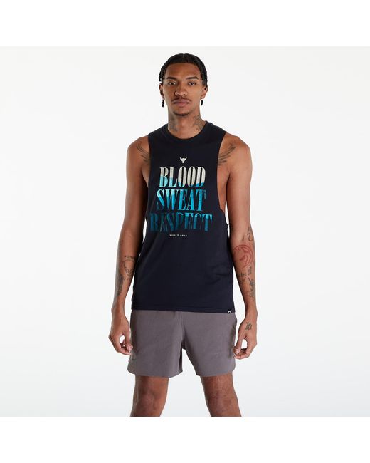 Under Armour Blue Project Rock Bsr Payoff Tank Top / Radial Turquoise for men