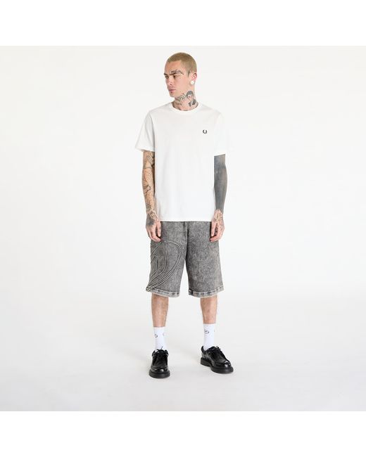 Fred Perry White Crew Neck Tee Snow for men