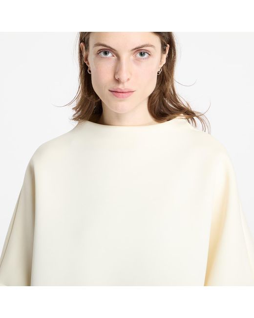 Adidas Originals White Sweatshirt Adidas Neuclassics Oversized Mock Neck Sweatshirt Cream/ Real Coral