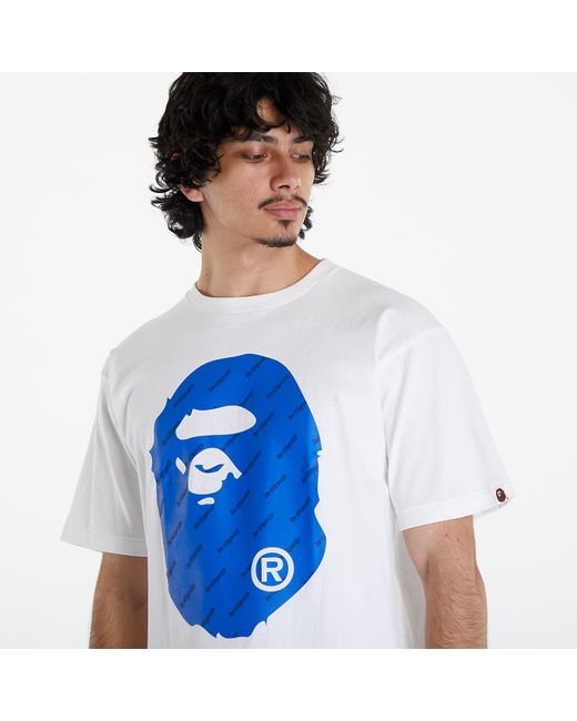 A Bathing Ape Blue Bape Hexagram Big Ape Head Tee for men
