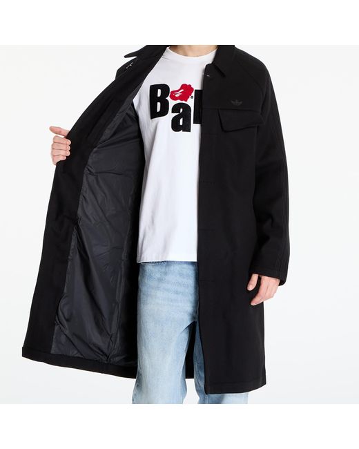 Adidas Originals Jas Adidas Premium Essentials Wool Overcoat in het Black voor heren