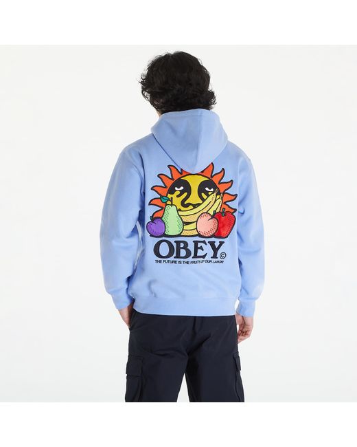 Obey Blue Obey Our Labor Hood Hydrangea for men