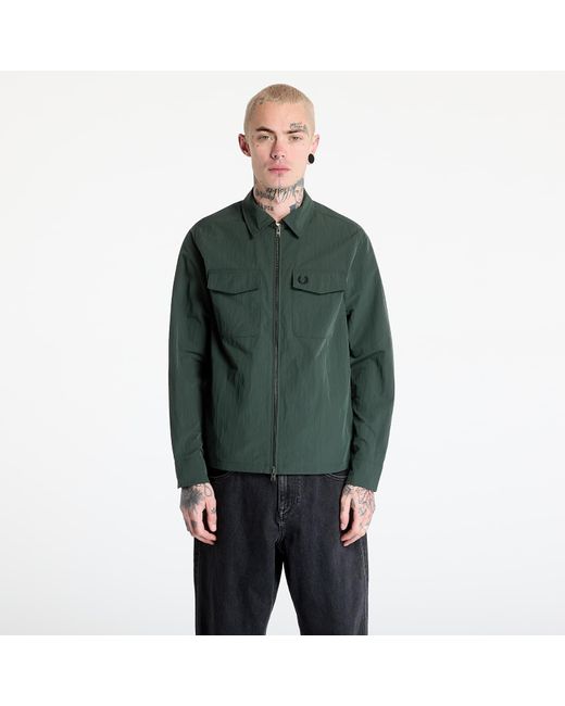 Giacca Zip Through Overshirt di Fred Perry in Green da Uomo