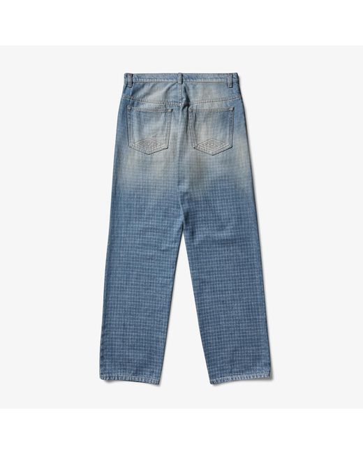 Umbro Blue Jeans By Slamjam Checked Jeans for men
