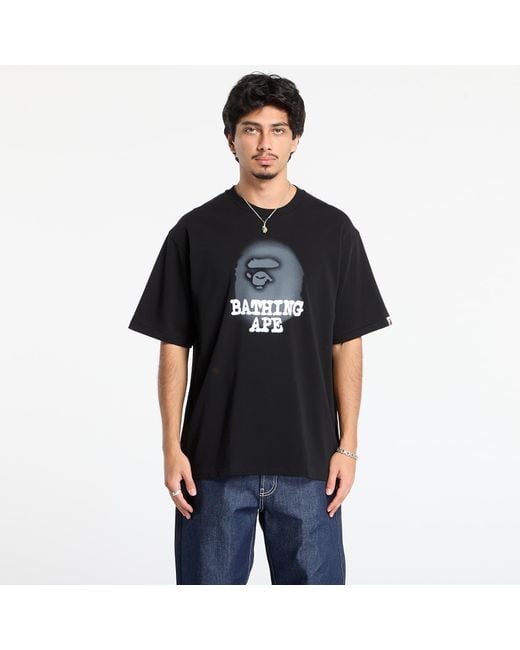 A Bathing Ape T-Shirt Bathing Ape Logo Relaxed Fit Tee in Black für Herren