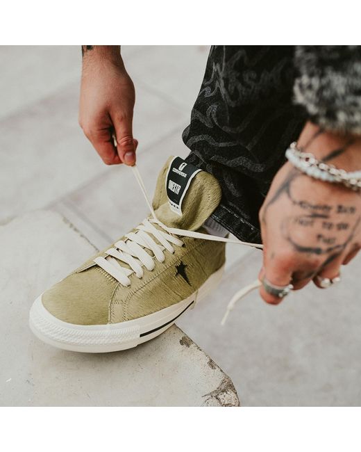 Sneakers X Converse Fur Shoes di Rick Owens in Green