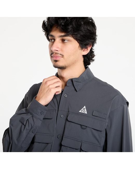 Camicia Acg "Orb Weaver" Dri-Fit Adv Uv Long-Sleeve Shirt Anthracite/ Summit/ Summit di Nike in Blue da Uomo