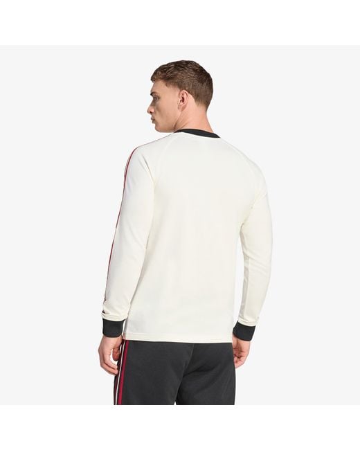 Adidas Originals T-Shirt Adidas Manchester United Originals Long Sleeve T-Shirt in het White voor heren