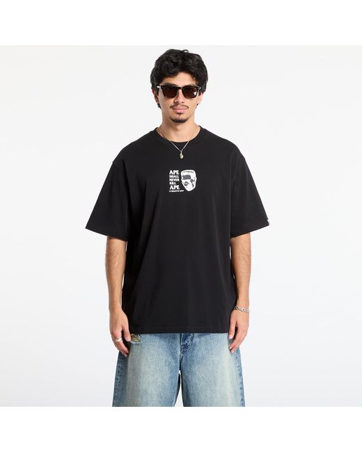 A Bathing Ape Black T-Shirt Frankenstein Bape Logo Relaxed Fit Tee for men