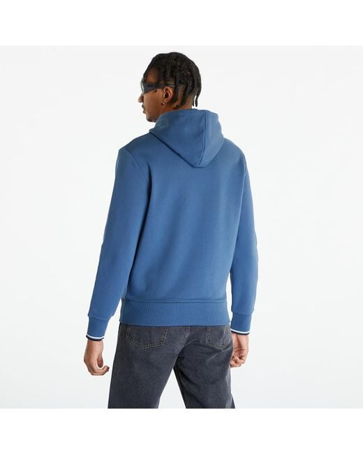 Fred Perry Tipped Hooded Sweatshirt Midnight in Blue for Men | Lyst
