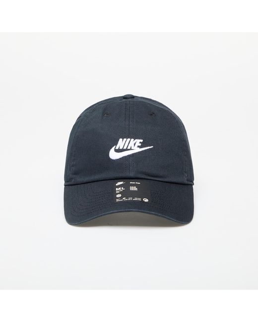 Nike Club Unstructured Futura Wash Cap Black/ White in het Blue