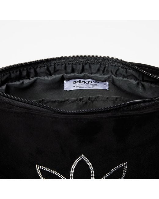 Adidas Originals Black Adidas Rhinestones Fake Suede Shoulder Bag