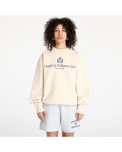 Sporty & Rich Sweatshirt H&W Crest Crewneck in het White