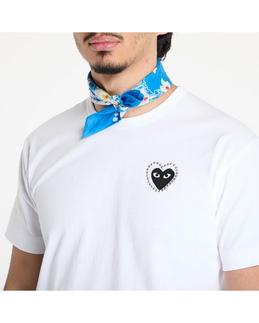 COMME DES GARÇONS PLAY White T-Shirt Emblem X Metalstone T-Shirt