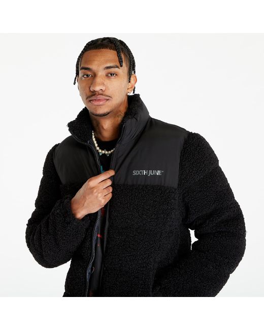 Veste bimaterial down jacket sherpa s Sixth June pour homme en coloris Noir Lyst
