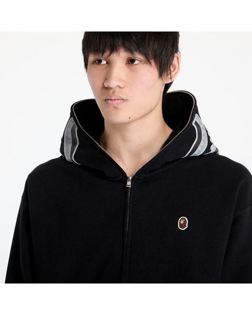 A Bathing Ape Black Sweatshirt One Point Ape Head Shark Relaxed Fit Full Zip Hoodie M for men
