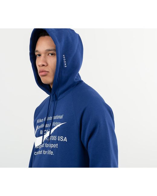 Nike Sportswear Swoosh Pullover Bb Hoodie Deep Royal Blue/ White for Men |  Lyst