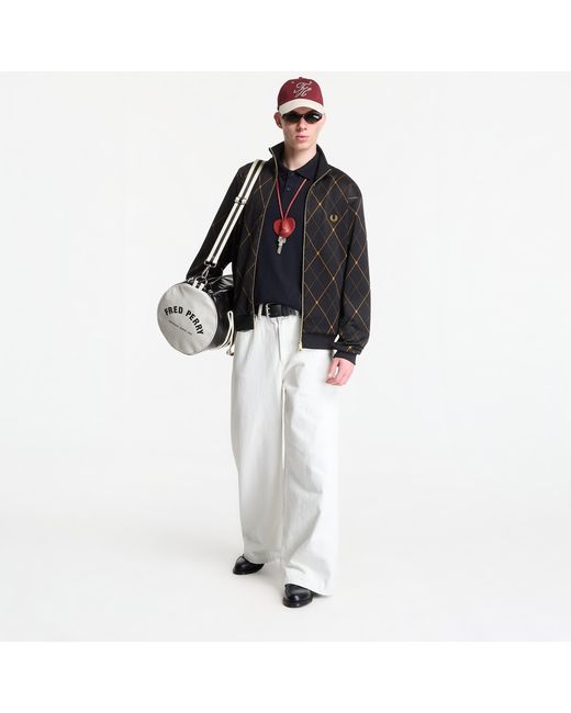 Fred Perry Black Jacket Argyle Track Jacket for men