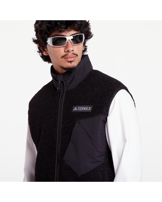 Gilet Adida Terrex Xploric High Pile Fleece Vet di Adidas Originals in Black da Uomo