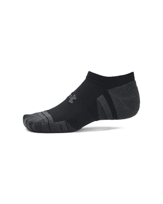 Under Armour Black Performance Tech 3-Pack No Show Socks Jet