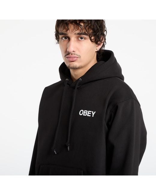 Obey Sweatshirt Obey Doberman Pullover Hood in het Black voor heren