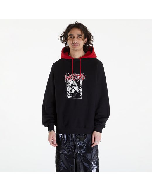 Wasted Paris Hoodie Telly Wire Black/ Fire Red for men
