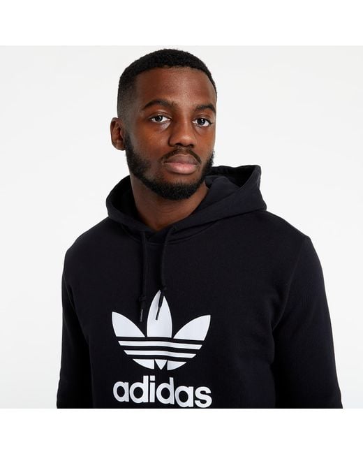 mens black adidas trefoil hoodie
