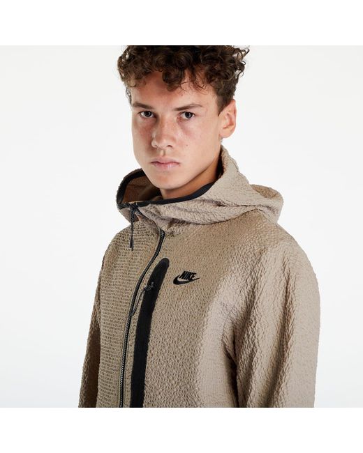 Nike Windjack Lined Woven Full-zip Hooded Jacket Xs in het Natural voor heren