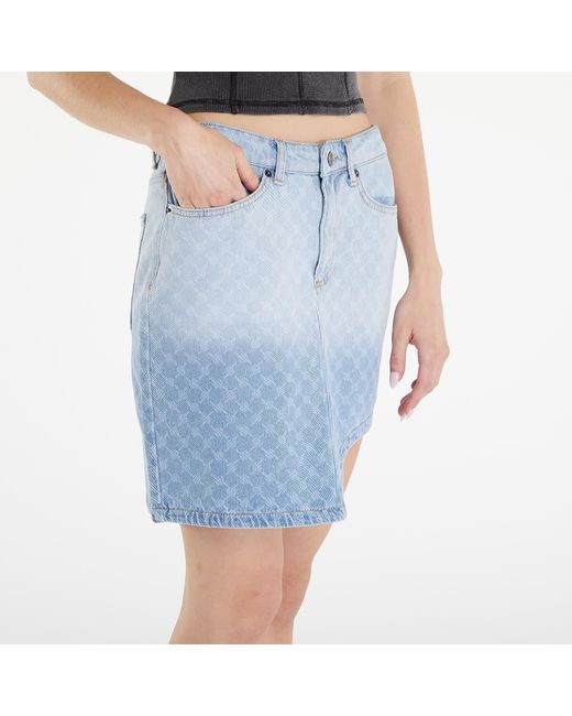 Daily Paper Blue Zella Monogram Denim Skirt Mid