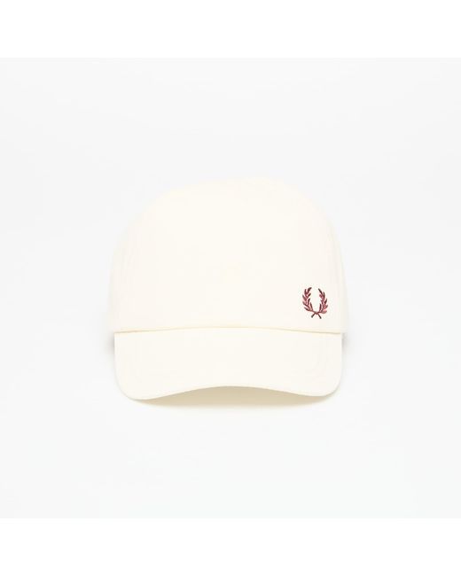 Fred Perry White Cap Pique Classic Cap Ecru/ Oxblood