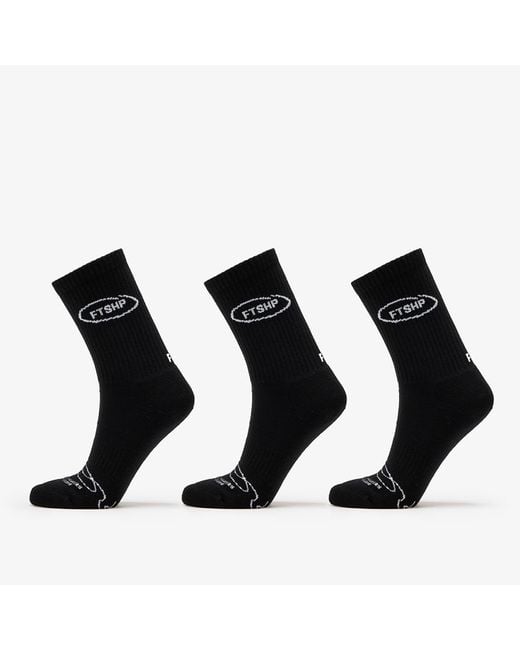 Chaussettes footshop basic crew socks 3-pack 39-42 FTSHP en coloris Black