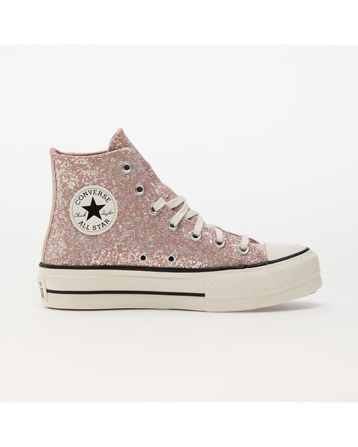 Baskets chuck taylor all star lift platform glitter dusty cinder/ egret/ black eur 39 Converse en coloris Natural