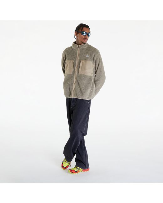 Nike Acg "arctic wolf" full-zip top khaki/ light iron ore/ summit white in Gray für Herren