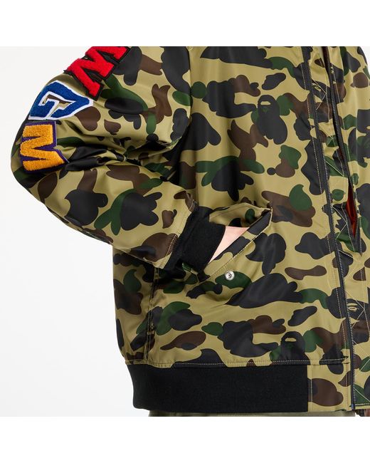 Giacca 1St Camo Shark Ma-1 Jacket di A Bathing Ape in Green