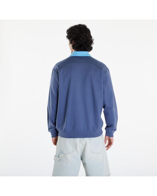 Adidas Originals Blue Adidas Collared Sweatshirt for men