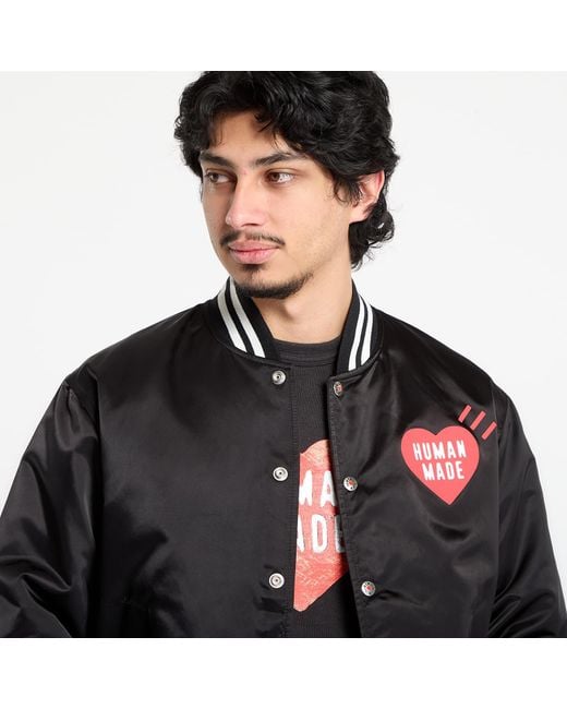 Human Made Black Jacket Nylon Stadium Jacket