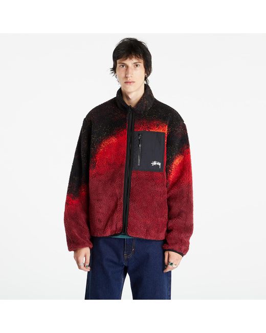 Stussy Red Sherpa Reversible Jacket UNISEX Lava