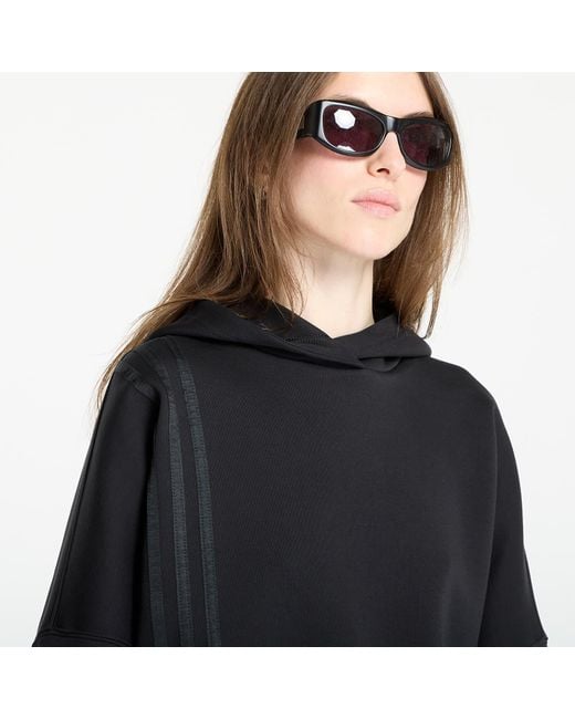 Adidas Originals Black Sweatshirt Adidas Off Placed 3-Stripes Hoodie