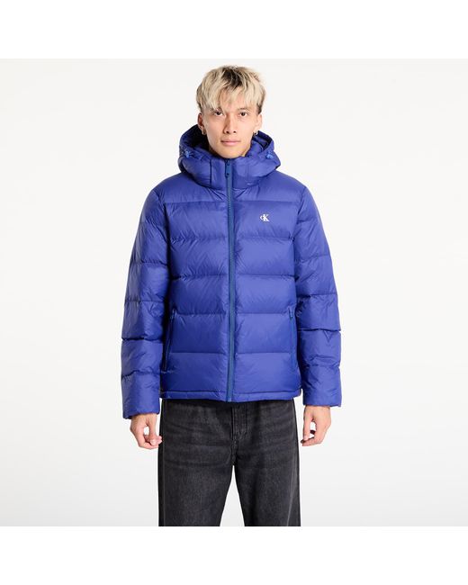 Calvin Klein Blue Jacket Jeans Ls Nylon Zip Off Hooded Jacket for men