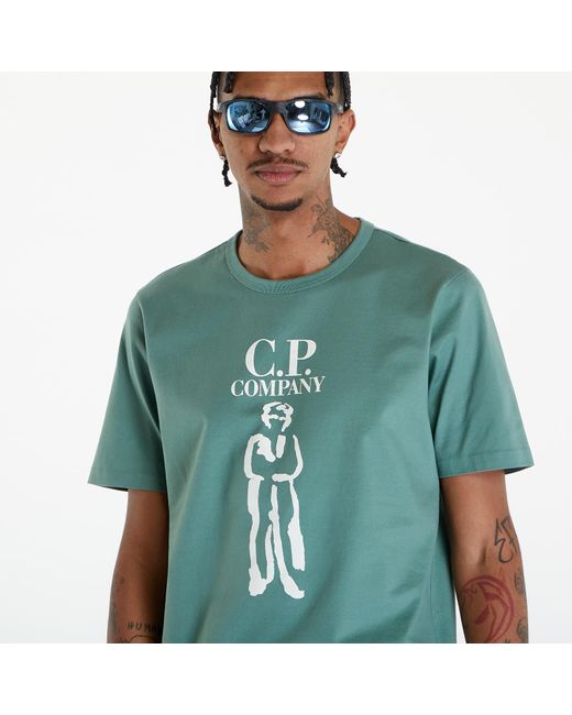 C P Company Green Mercerized Jersey Twisted British Sailor T-shirt for men