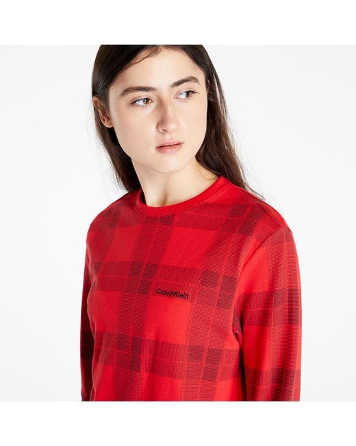 Calvin Klein Mc Holiday Lw Rf L/s Sweatshirt Textured Plaid/ Exact
