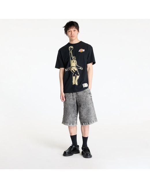 Maglietta Nba Vintage Logo Lakers Magic Johnson Blockbuster Shortsleeve Player Tee di Mitchell & Ness in Black da Uomo