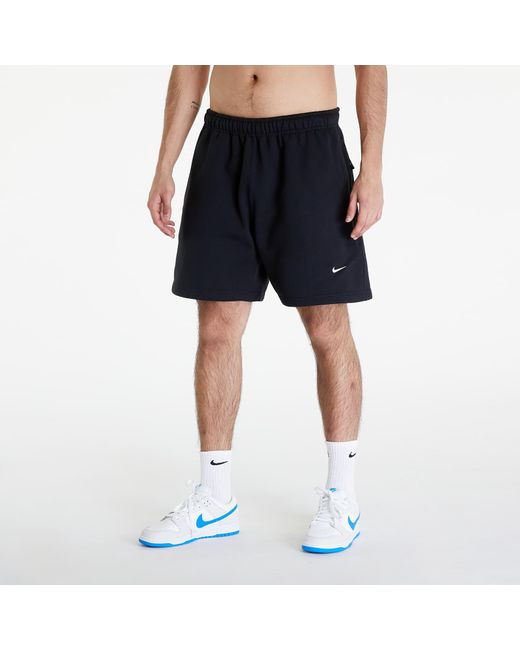 Nike Solo Swoosh Brushed-back Fleece Shorts Black/ White in het Blue voor heren