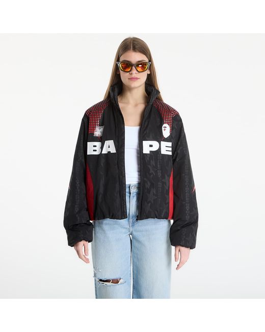 A Bathing Ape Black Jacket Aba Frame Monogram Jacquard Multi Logo Padded Jacket