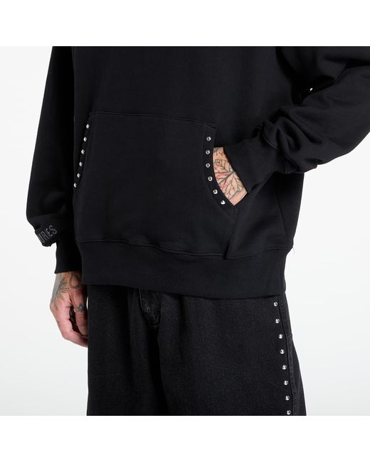 Pleasures Black Sweatshirt Daft Club Lucky Studded Hoodie for men