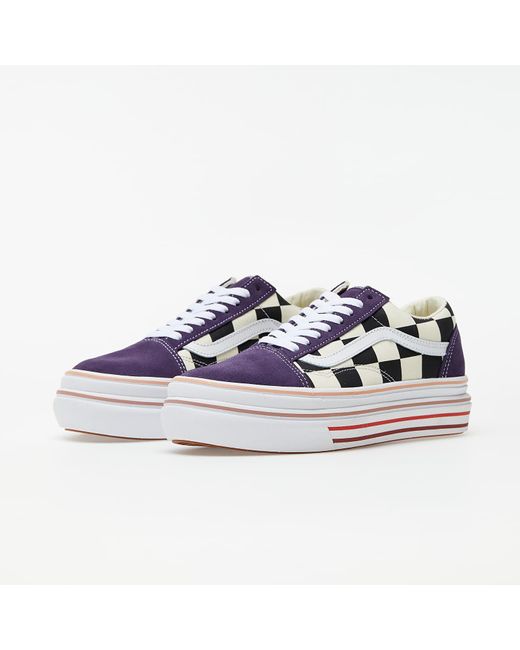 violet checkered vans