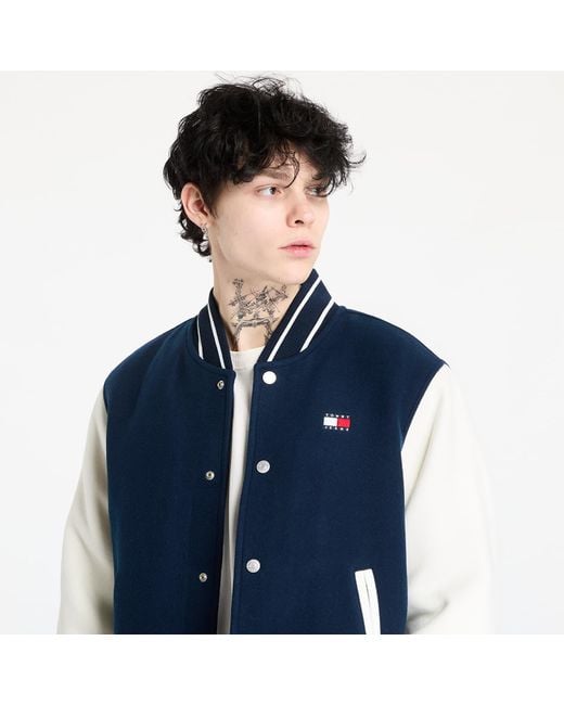 Tommy Hilfiger Jas Tommy Jeans Wool Blend Varsity Jacket in het Blue voor heren