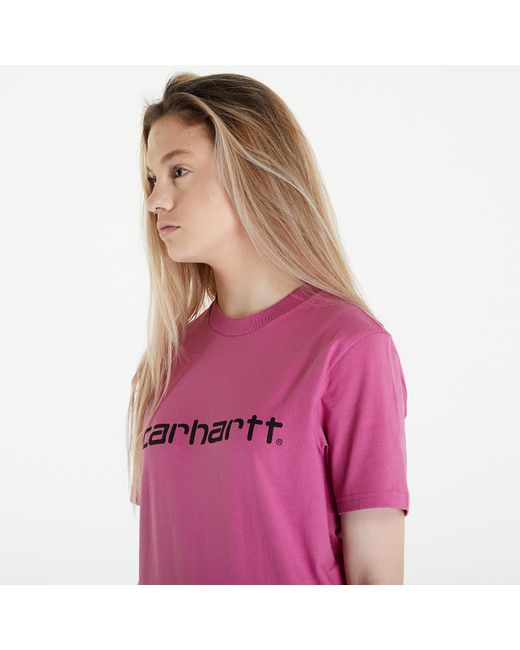 Carhartt Purple T-shirt short sleeve script t-shirt unisex magenta/ black xs