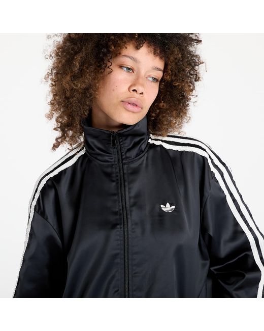 Giacca Satin Firebird Track Top Ruffle 3-Stripes di Adidas Originals in Blue