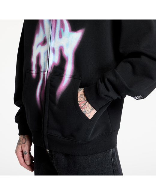 FTSHP Black Sweatshirt Walking Art Zip Hoodie